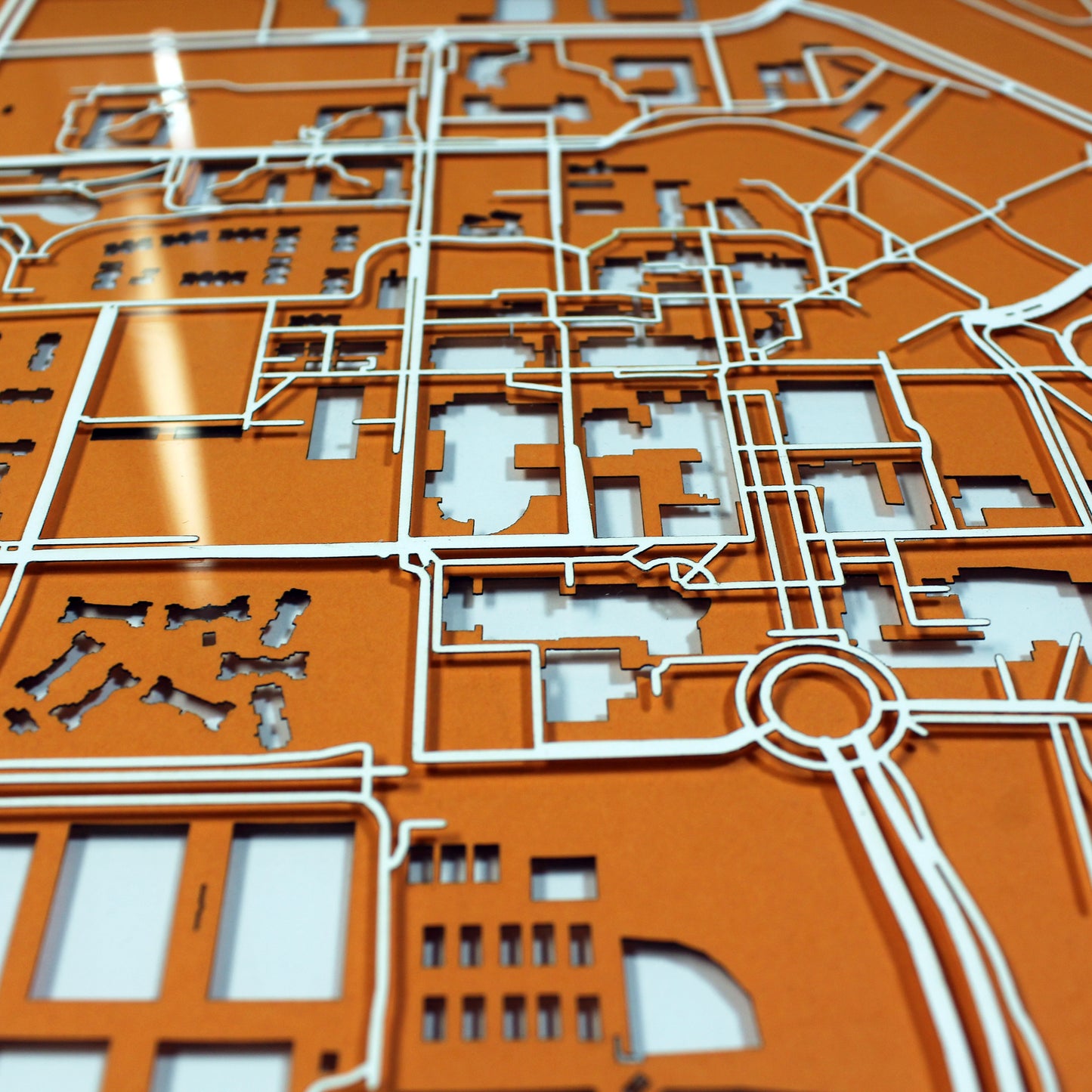 University of Texas at Dallas Laser Cut Map - CarbonLight