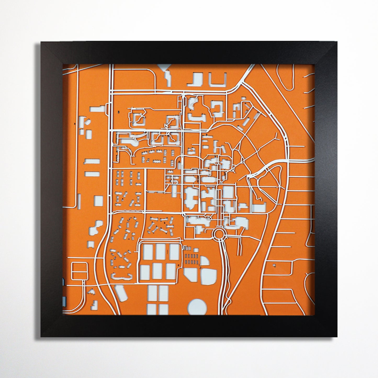 University of Texas at Dallas Laser Cut Map - CarbonLight