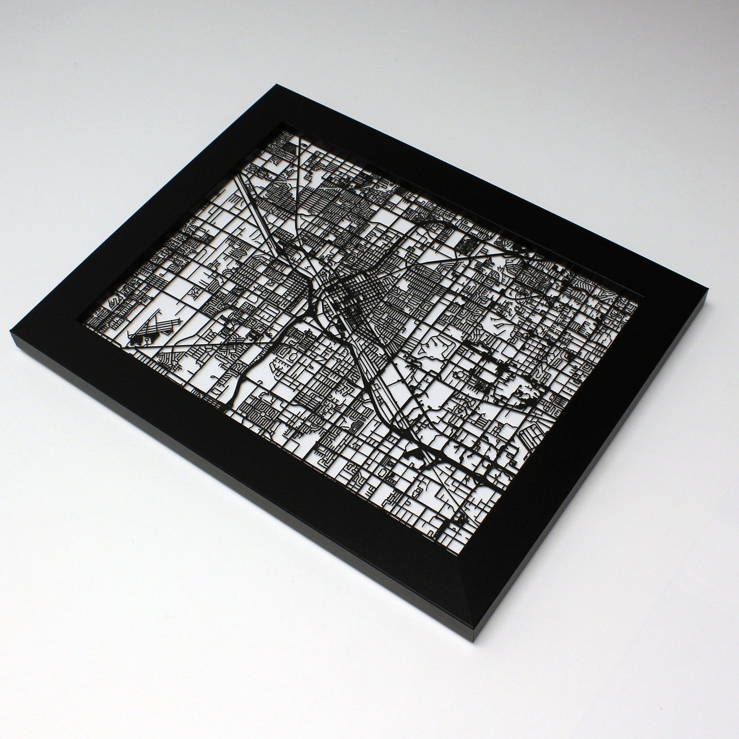 Las Vegas NV laser cut wall map - CarbonLight